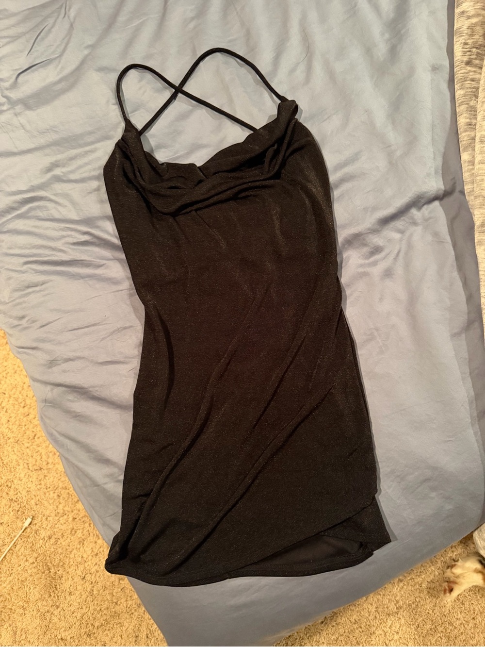 12th Tribe Black Mini Dress with Cowl Neck